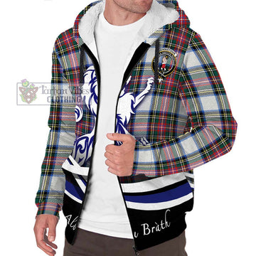 Dennistoun Tartan Sherpa Hoodie with Alba Gu Brath Regal Lion Emblem Unisex S - Tartan Vibes Clothing