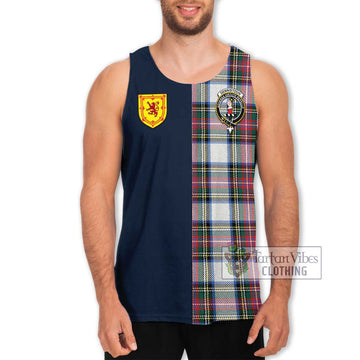 Dennistoun Tartan Men's Tank Top Alba with Scottish Lion Royal Arm Half Style Men - Tartan Vibes Clothing