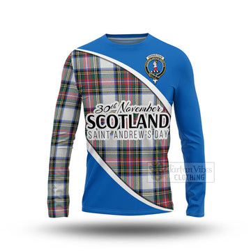 Dennistoun Family Crest Tartan Long Sleeve T-Shirt Celebrate Saint Andrew's Day in Style Unisex - Tartan Vibes Clothing