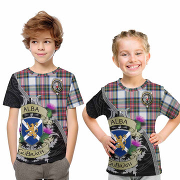 Dennistoun Tartan Family Crest Kid T-Shirt Lion Rampant Royal Thistle Shield Celtic Inspired Youth XL Size14 - Tartan Vibes Clothing