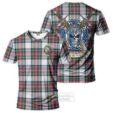 Dennistoun Tartan T-Shirt with Family Crest Celtic Skull Style Kid's Shirt - Tartan Vibes Clothing
