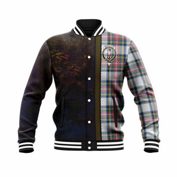Dennistoun Tartan Family Crest Baseball Jacket Alba Gu Brath Be Brave Lion Ancient Style Unisex - Tartan Vibes Clothing