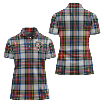 Dennistoun Tartan Polo Shirt with Family Crest For Women