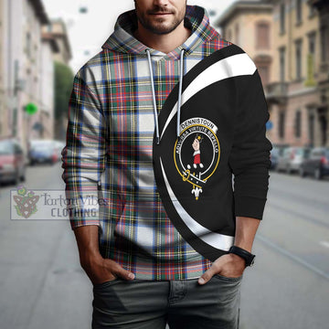 Dennistoun Tartan Hoodie with Family Crest Circle Style Zip Hoodie - Tartan Vibes Clothing