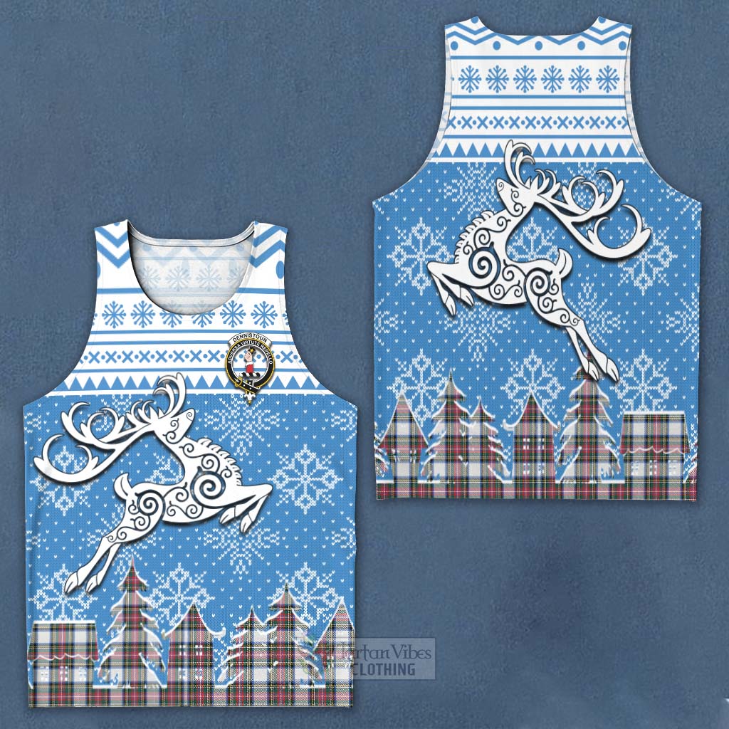 Dennistoun Clan Christmas Men's Tank Top Celtic Reindeer Style Men - Tartan Vibes Clothing