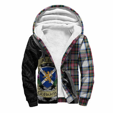 Dennistoun Tartan Family Crest Sherpa Hoodie Lion Rampant Royal Thistle Shield Celtic Inspired Unisex S - Tartan Vibes Clothing