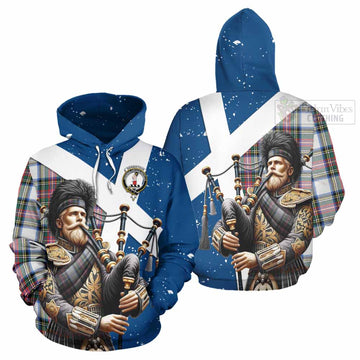Dennistoun Tartan Hoodie with Family Crest Scottish Bagpiper Vibes Zip Hoodie - Tartan Vibes Clothing