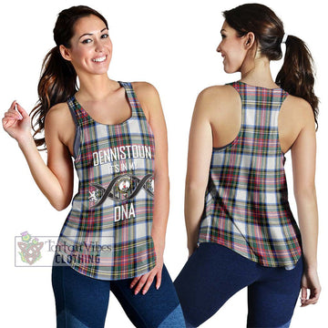 Dennistoun Tartan Women's Racerback Tanks with Family Crest DNA In Me Style 4XL - Tartan Vibes Clothing