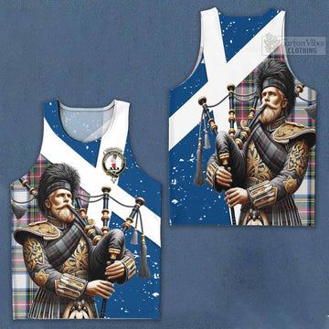 Dennistoun Tartan Men's Tank Top with Family Crest Scottish Bagpiper Vibes Men - Tartan Vibes Clothing