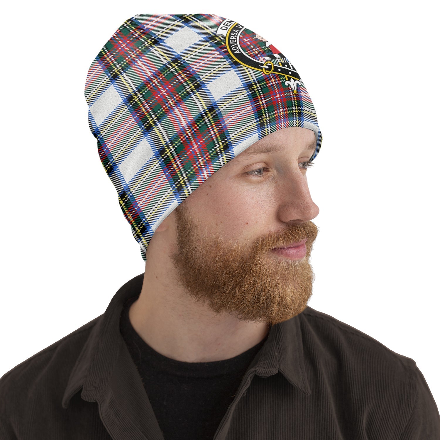 Dennistoun Tartan Beanies Hat with Family Crest Adult 10.8 × 11 inches - Tartan Vibes Clothing