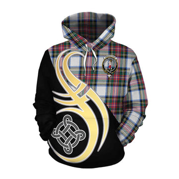 Dennistoun Tartan Cotton Hoodie with Family Crest and Celtic Symbol Style Pullover Hoodie XS - Tartan Vibes Clothing