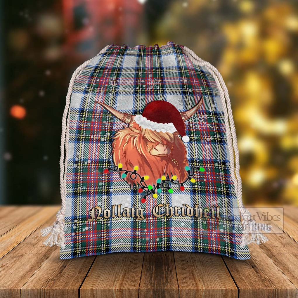 Dennistoun Tartan Christmas Santa's Bag with Twinkle Highland Cattle - Tartan Vibes Clothing