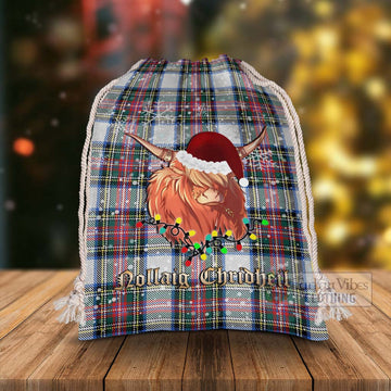 Dennistoun Tartan Christmas Santa's Bag with Twinkle Highland Cattle - Tartan Vibes Clothing