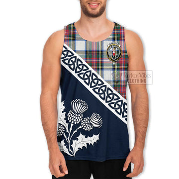 Dennistoun Tartan Men's Tank Top Featuring Thistle and Scotland Map Men - Tartan Vibes Clothing