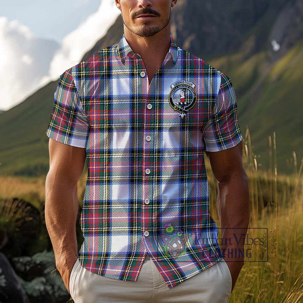 Dennistoun Tartan Cotton Hawaiian Shirt with Family Crest Kid - Tartan Vibes Clothing