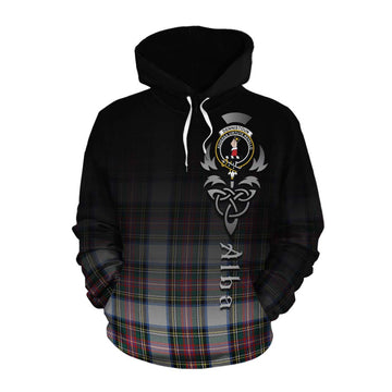 Tartan Vibes Clothing Dennistoun Tartan Cotton Hoodie Featuring Alba Gu Brath Family Crest Celtic Inspired