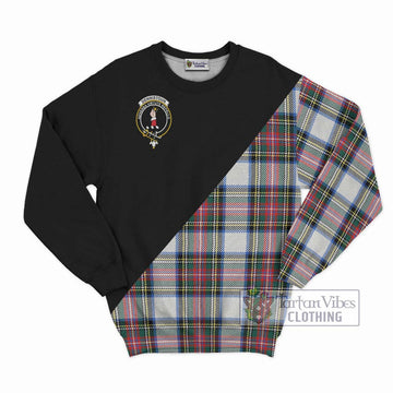 Dennistoun Tartan Sweatshirt with Family Crest and Military Logo Style - Tartan Vibes Clothing