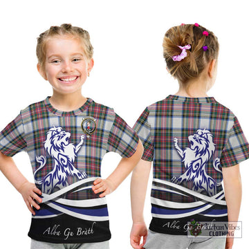 Dennistoun Tartan Kid T-Shirt with Alba Gu Brath Regal Lion Emblem - Tartan Vibes Clothing