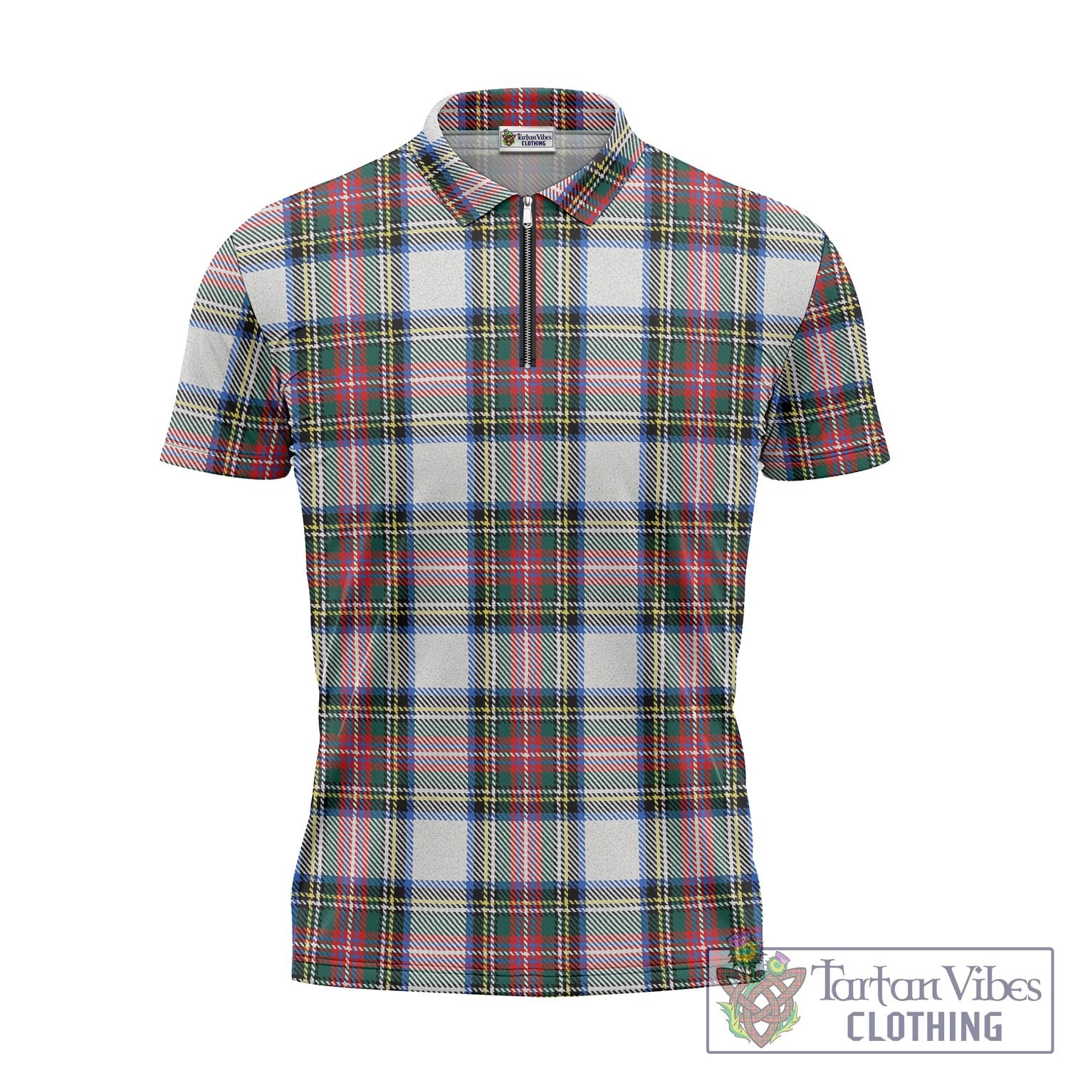 Dennistoun Tartan Zipper Polo Shirt - Tartan Vibes Clothing