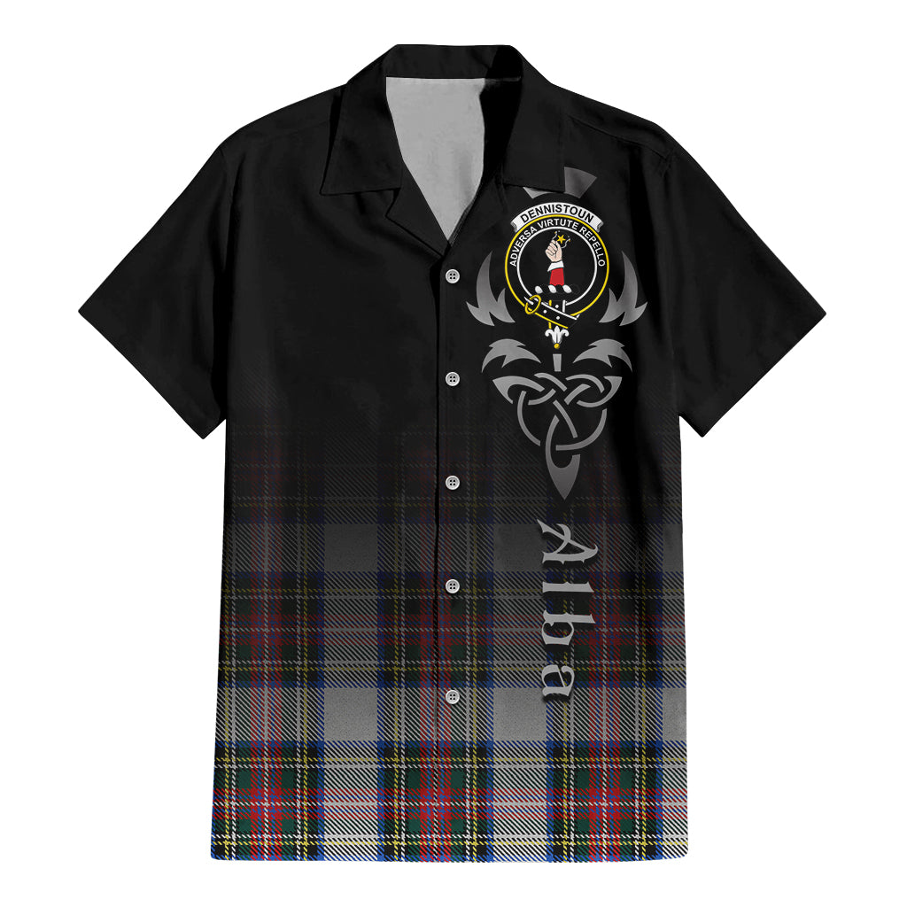 Dennistoun Tartan Hawaiian Shirt Shirt Featuring Alba Gu Brath Family Crest Celtic Inspired - Tartan Vibes Clothing