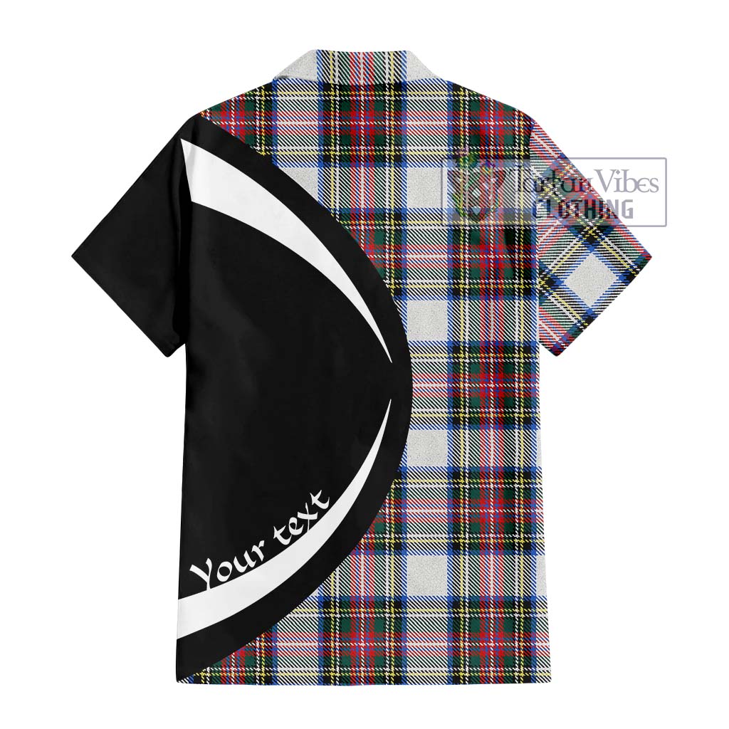 Dennistoun Tartan Hawaiian Shirt with Family Crest Circle Style - Tartan Vibes Clothing