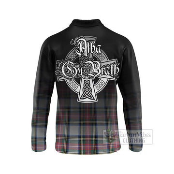 Dennistoun Tartan Long Sleeve Polo Shirt Featuring Alba Gu Brath Family Crest Celtic Inspired - Tartan Vibes Clothing