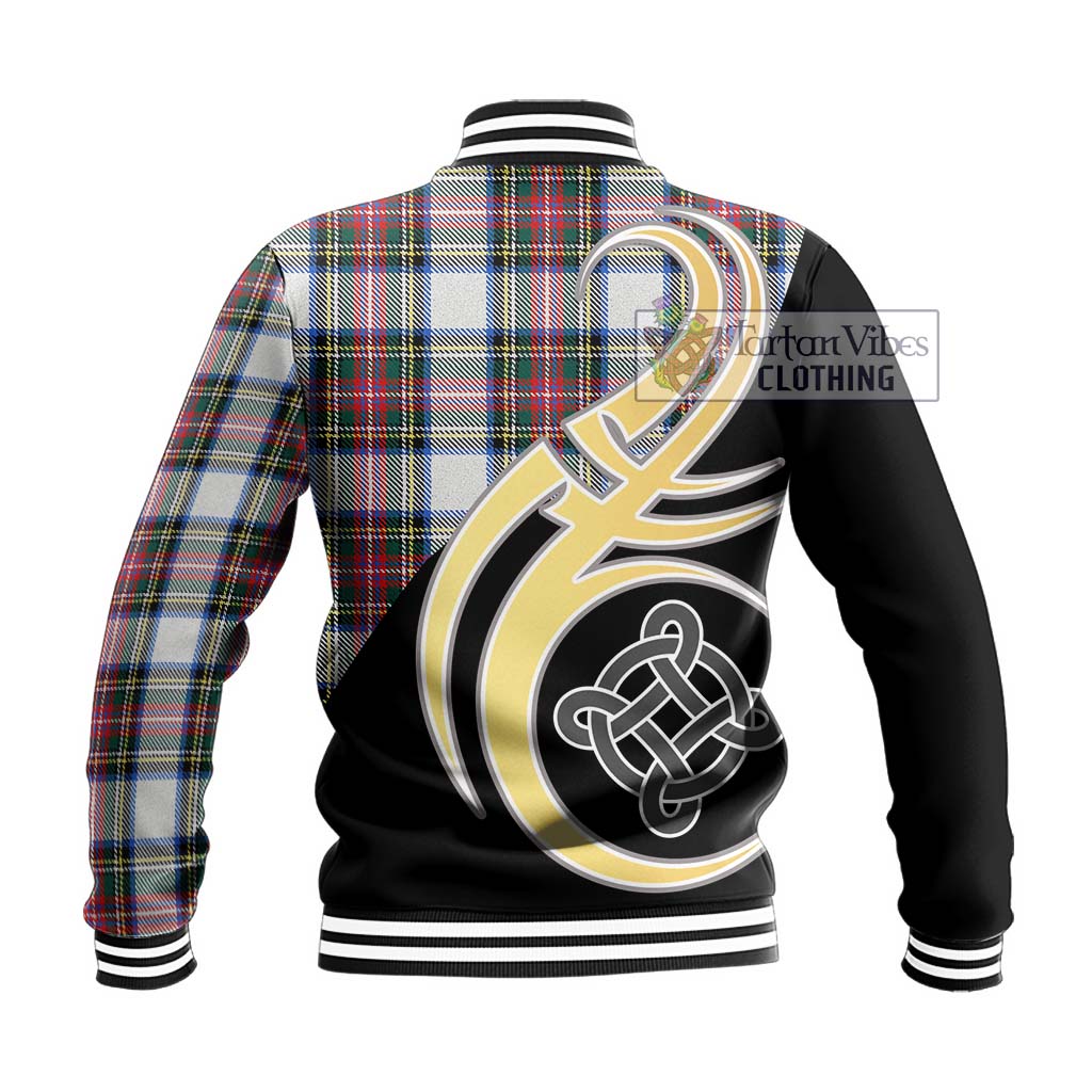 Dennistoun Tartan Baseball Jacket with Family Crest and Celtic Symbol Style - Tartan Vibes Clothing