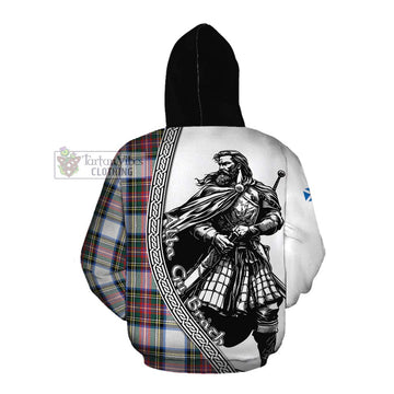 Dennistoun Tartan Clan Crest Cotton Hoodie with Highlander Warrior Celtic Style Pullover Hoodie - Tartan Vibes Clothing