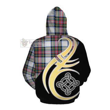 Dennistoun Tartan Cotton Hoodie with Family Crest and Celtic Symbol Style Pullover Hoodie - Tartan Vibes Clothing