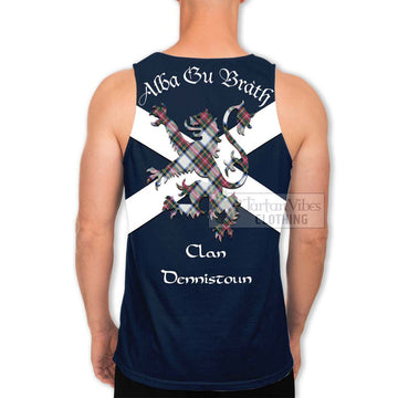 Dennistoun Tartan Lion Rampant Men's Tank Top Proudly Display Your Heritage with Alba Gu Brath and Clan Name - Tartan Vibes Clothing