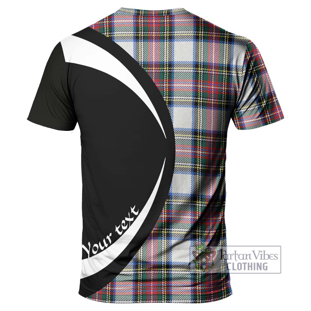 Dennistoun Tartan T-Shirt with Family Crest Circle Style - Tartan Vibes Clothing
