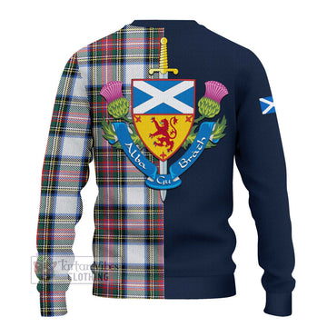 Dennistoun Tartan Ugly Sweater Alba with Scottish Lion Royal Arm Half Style - Tartan Vibes Clothing