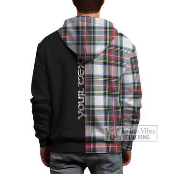 Dennistoun Tartan Hoodie with Family Crest and Half Of Me Style - Tartan Vibes Clothing