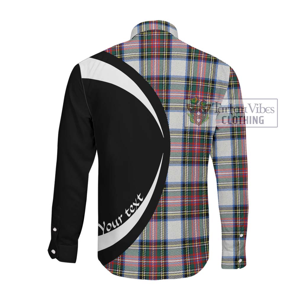 Dennistoun Tartan Long Sleeve Button Up with Family Crest Circle Style Men's Shirt - Tartan Vibes Clothing