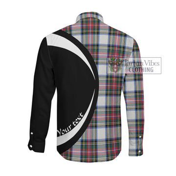 Dennistoun Tartan Long Sleeve Button Up with Family Crest Circle Style Men's Shirt - Tartan Vibes Clothing