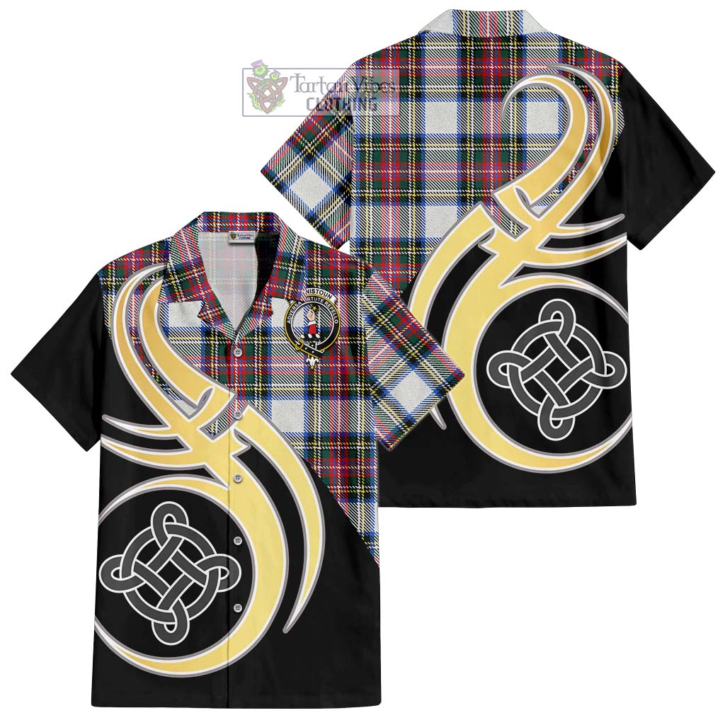 Dennistoun Tartan Hawaiian Shirt with Family Crest and Celtic Symbol Style - Tartan Vibes Clothing