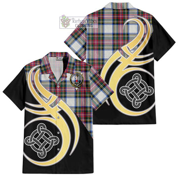 Dennistoun Tartan Hawaiian Shirt with Family Crest and Celtic Symbol Style - Tartan Vibes Clothing
