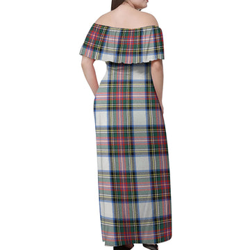 Dennistoun Tartan Off Shoulder Long Dress - Tartan Vibes Clothing