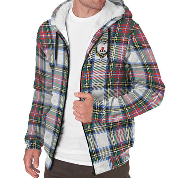 Dennistoun Tartan Sherpa Hoodie with Family Crest - Tartan Vibes Clothing