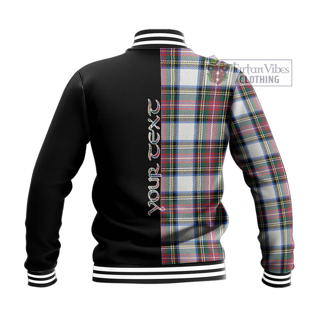 Dennistoun Tartan Baseball Jacket with Family Crest and Half Of Me Style - Tartan Vibes Clothing