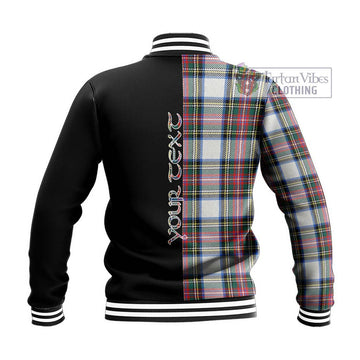 Dennistoun Tartan Baseball Jacket with Family Crest and Half Of Me Style - Tartan Vibes Clothing