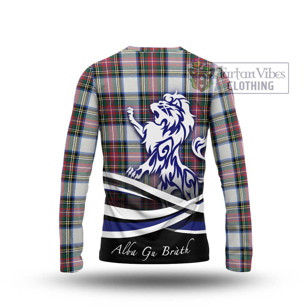 Dennistoun Tartan Long Sleeve T-Shirt with Alba Gu Brath Regal Lion Emblem - Tartan Vibes Clothing