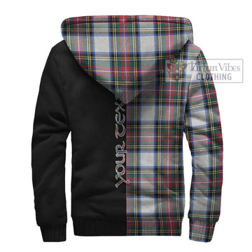 Dennistoun Tartan Sherpa Hoodie with Family Crest and Half Of Me Style - Tartan Vibes Clothing