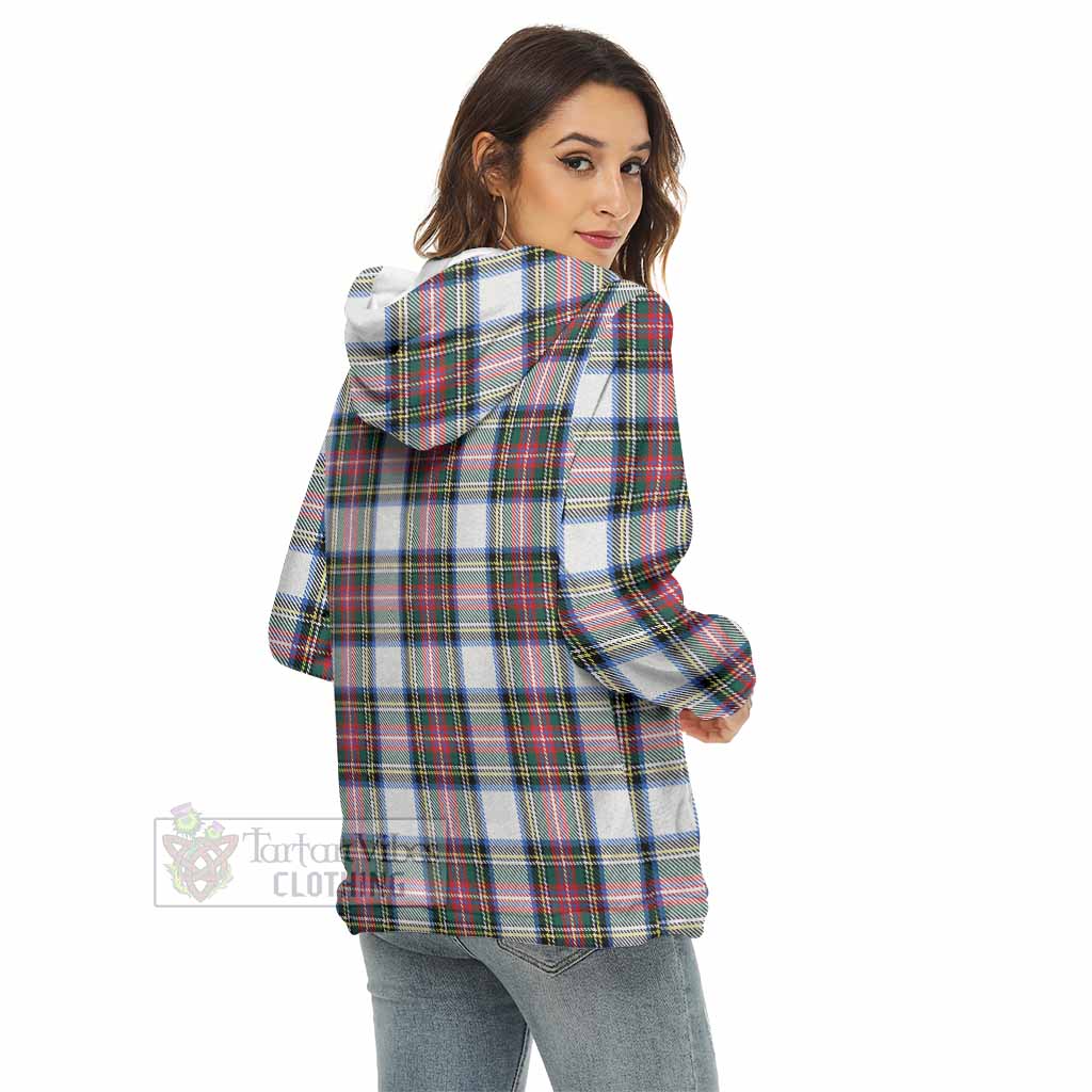 Dennistoun Tartan Women's Borg Fleece Hoodie with Half Zip - Tartan Vibes Clothing