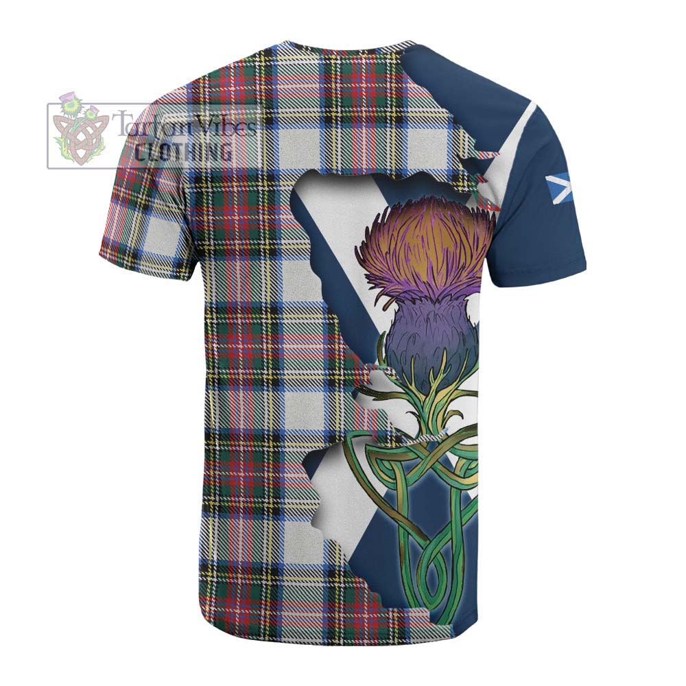 Dennistoun Tartan Family Crest Cotton T-shirt Scottish Thistle Celtic Inspired - Tartan Vibes Clothing