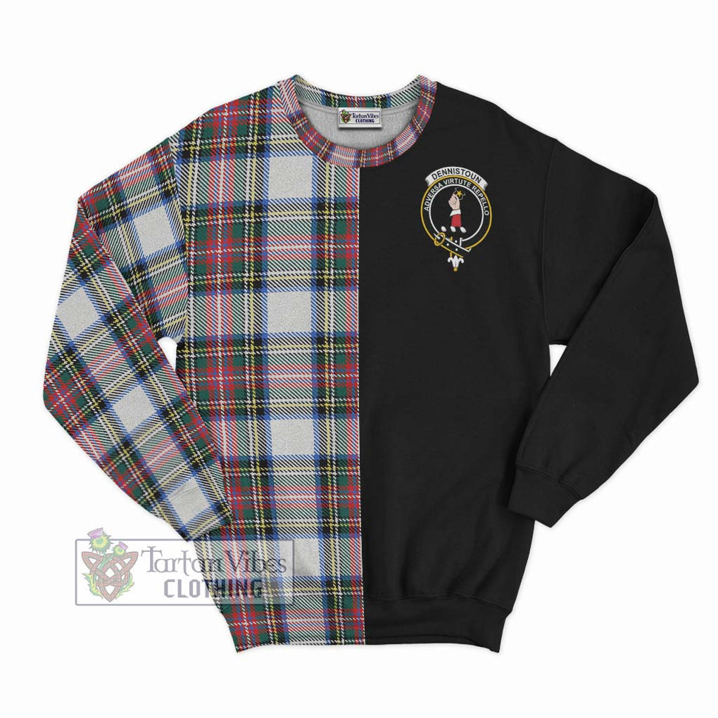 Dennistoun Tartan Sweatshirt with Family Crest and Half Of Me Style - Tartan Vibes Clothing