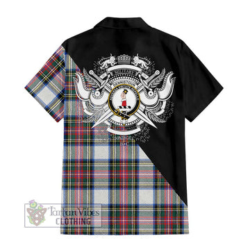 Dennistoun Tartan Hawaiian Shirt with Family Crest and Military Logo Style - Tartan Vibes Clothing