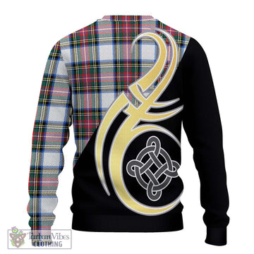 Dennistoun Tartan Ugly Sweater with Family Crest and Celtic Symbol Style - Tartan Vibes Clothing