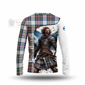 Tartan Vibes Clothing Dennistoun Crest Tartan Long Sleeve T-Shirt Inspired by the Freedom of Scottish Warrior