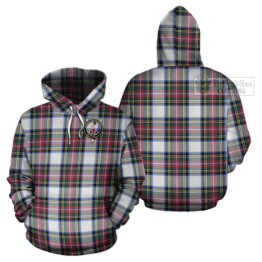 Dennistoun Tartan Cotton Hoodie with Family Crest - Tartan Vibes Clothing
